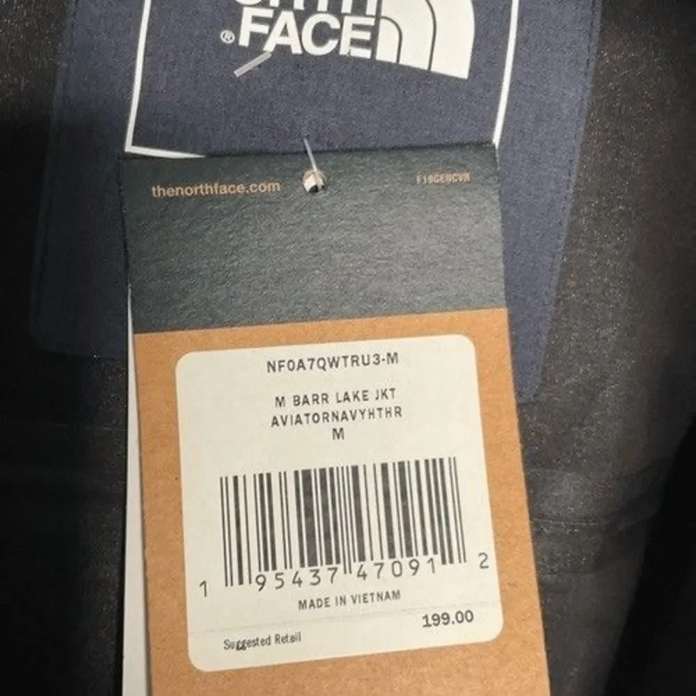 NWT The North Face DryVent Hooded Full Zip Barr Lake Jacket Men Size‎ M Navy